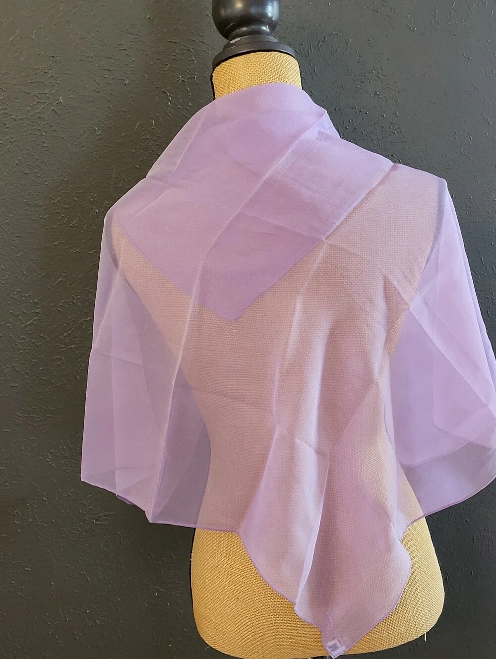 Vera Neumann 1960s Vera Sheer Silk-blend Purple Chiffon Square Scarf